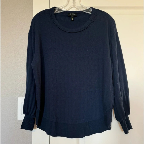 Jessica Simpson navy textured top - Picture 1 of 5